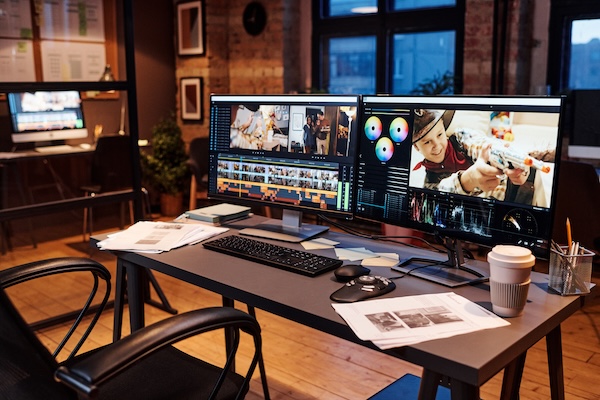 Desktop computer with photo editing software